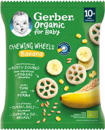 GERBER Organic Chewing Wheels křupavá kolečka s banánem 28 g - Křupky pro děti