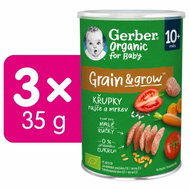 GERBER Organic křupky s rajčaty a mrkví 3× 25 g - Crisps for Kids