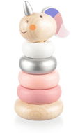 ZOPA Wooden Snap Rings Unicorn, Pink - Sort and Stack Tower