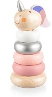 Navliekacia hračka ZOPA Drevené nasadzovacie krúžky jednorožec pink - Navlékací kroužky