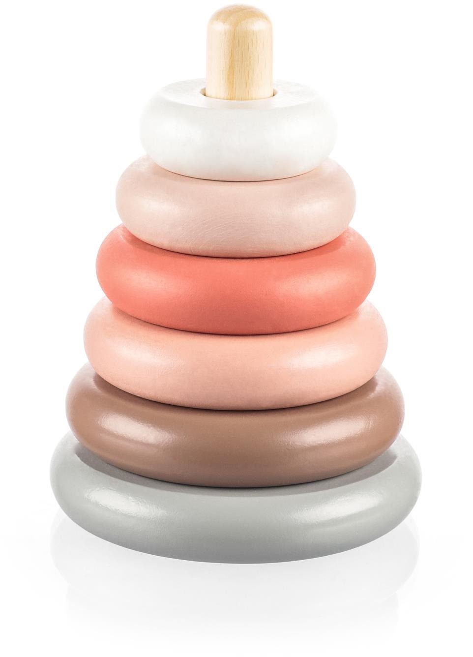 ZOPA Fa gyűrű piramis pink
