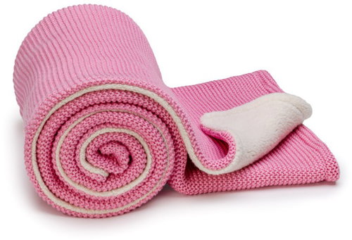 T-TOMI Knitted Blanket WARM Pink Waves - Blanket - Main image