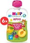 HiPP BIO 100 % ovocie Jablko-Broskyňa-Lesné ovocie od uk. 4. mesiaca, 6× 100 g - Kapsička pre deti