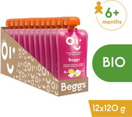 Beggs BIO Dětská rýže s jogurtem, banánem, mangem a malinami  12× 120 g - Kapsička pro děti