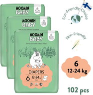 Moomin Baby 6 Maxi 12–24 kg (102 ks) - Jednorázové pleny