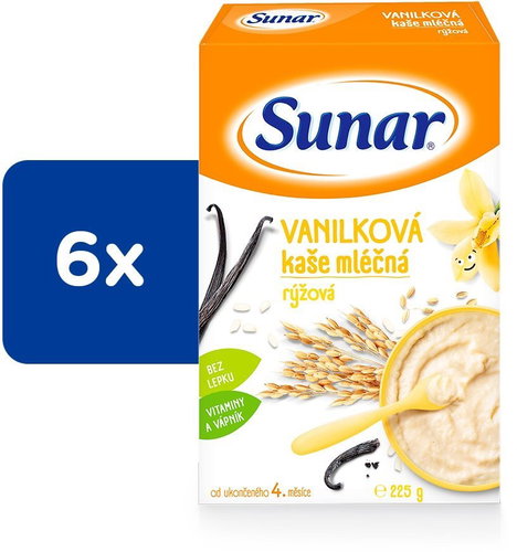 Sunar milk porridge vanilla rice porridge 6 × 225 g - Milk Porridge - Main image