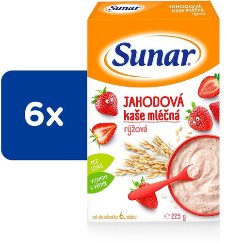 Sunar milk porridge strawberry rice porridge 6 × 225 g - Milk Porridge - Main image