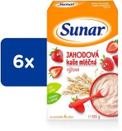 Sunar jahodová kaše mléčná rýžová 6× 225 g - Mléčná kaše