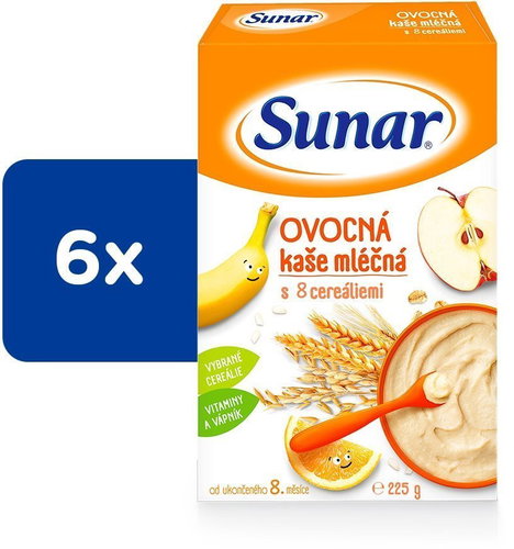 Sunar milk porridge fruit with 8 cereals 6 × 225 g - Milk Porridge - Main image