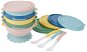 BADABULLE set of 5 bowls with lids, 3 spoons and 1 suction cup - Children's Dining Set