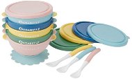 BADABULLE set of 5 bowls with lids, 3 spoons and 1 suction cup - Children's Dining Set