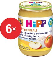 HiPP BIO Jablká s broskýň a celozrnnou ryžou - 6x 190g - Príkrm