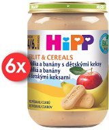 Príkrm HiPP BIO Jablká a banány s detskými keksami - 6x 190g - Příkrm
