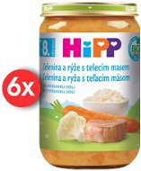 HiPP BIO Zelenina s rýží a telecím masem od 8. měsíce, 6 ×  220 g - Příkrm