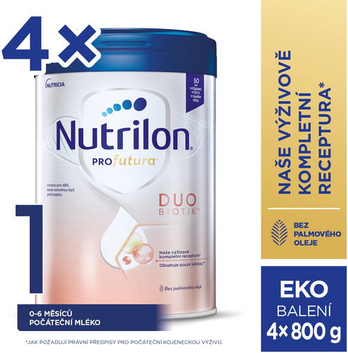 Nutrilon Profutura Duobiotik 1 počáteční mléko 4× 800 g - Kojenecké mléko - Hlavní obrázek