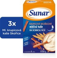 SUNAR Semolina Porridge with Cinnamon for a Good Night - 3 × 225g - Milk Porridge