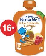 Nestlé NATURNES Hruška, malina, cereálie- 16x 90g - Príkrm