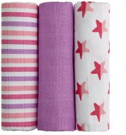 T-tomi Bamboo Diapers, 3pcs, Pink Stars - Cloth Nappies
