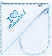 New Baby Luxusná detská osuška I Love Mum and Dad 90 × 90 cm bielo-modrá - Detská osuška