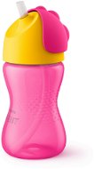 Detská fľaša na pitie Philips AVENT Hrnček s ohybnou slamkou 300 ml, dievča - Láhev na pití pro děti