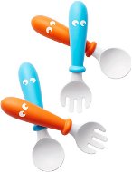 BabyBjörn Cutlery set 4 pcs orange-turquoise - Children's Cutlery