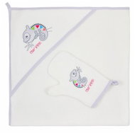 Bobas Fashion Baby towel with Chameleon washcloth - cream - Children's Bath Towel