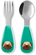 SKIP HOP Zoo Stainless steel spoon and fork Puggle 12 m+ - Children's Dining Set