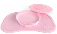 TWISTSHAKE Protišmyková podložka Click Mat + tanier 6 mes.+ pastelovo ružová - Detská jedálenská súprava