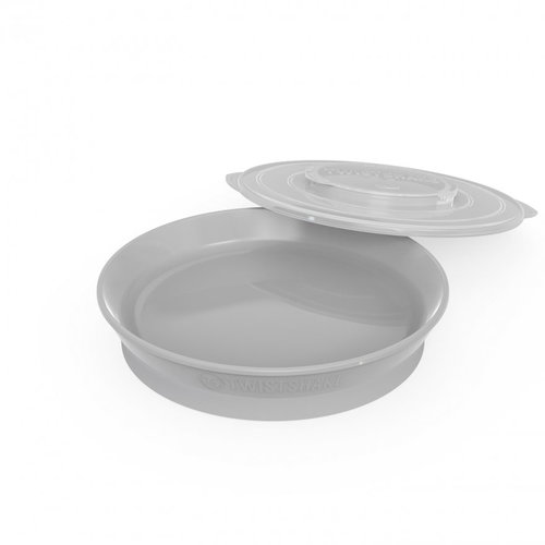 TWISTSHAKE Plate 6m+ Pastel grey - Children's Plate - Main image