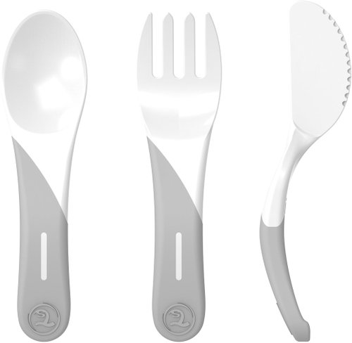 TWISTSHAKE Teaching cutlery 6m+ White - Children's Cutlery - Main image