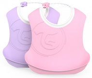 TWISTSHAKE Plastic Bib 2 pcs - Pink/Purple - Bib