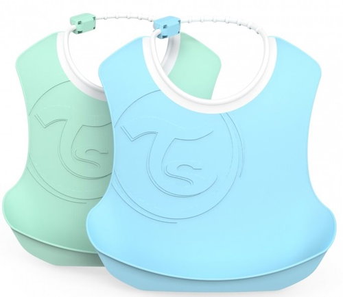 TWISTSHAKE Plastic bib 2 pcs Blue/green - Bib - Main image