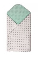 T-tomi Rapidliller MINKY, white-green / gray dots - Swaddle Blanket