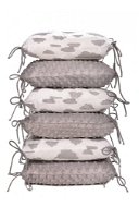 Crib Bumper T-tomi Pillows, White/Grey Clouds - Mantinel do postýlky