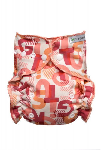 T-tomi Pant diaper - Replacement set of pins, pink Alphabet - Nappies - Main image