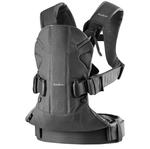 Babybjorn ONE 2018 Denim gray / Dark gray cotton - Baby Carrier - Main image