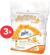 LINTEO BABY PARFUME FREE wipes in a bag 3 × (6 × 70 pcs) - Baby Wet Wipes