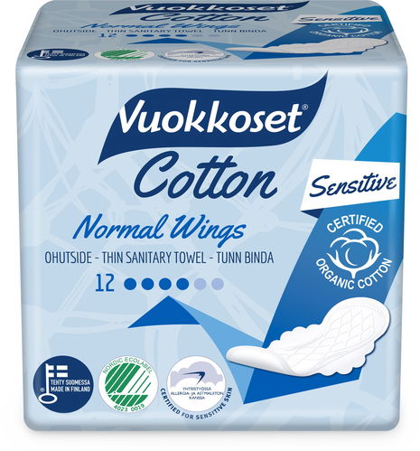 VUOKKOSET Cotton Normal Wings Thin 12 pcs - Sanitary Pads