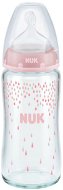 NUK FC+ fľaša sklo 240 ml – ružová - Dojčenská fľaša