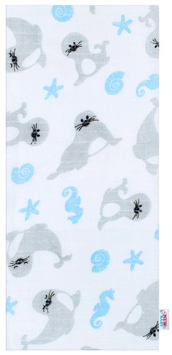 New Baby Cotton diaper with print - seahorse - Cloth Nappies - Main image