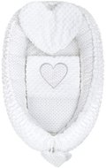 Baby Nest New Baby Luxurious Nest with Pillow and Heart Motif - White - Hnízdo pro miminko