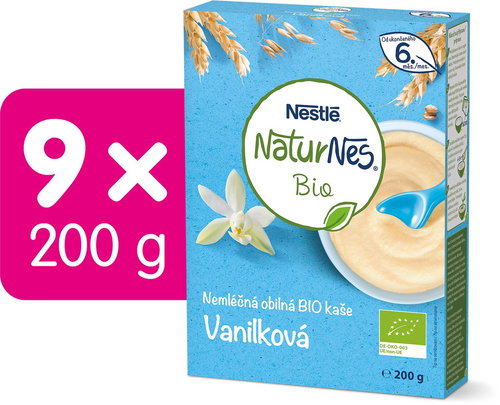 NESTLÉ Naturnes Organic Dairy-Free Porridge Vanilla 9× 200g - Dairy-Free Porridge - Main image