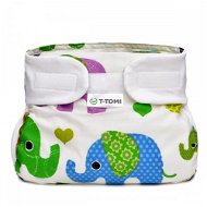 T-tomi Abduction Nappies, Green Elephants (5-9kg) - Abduction Nappies