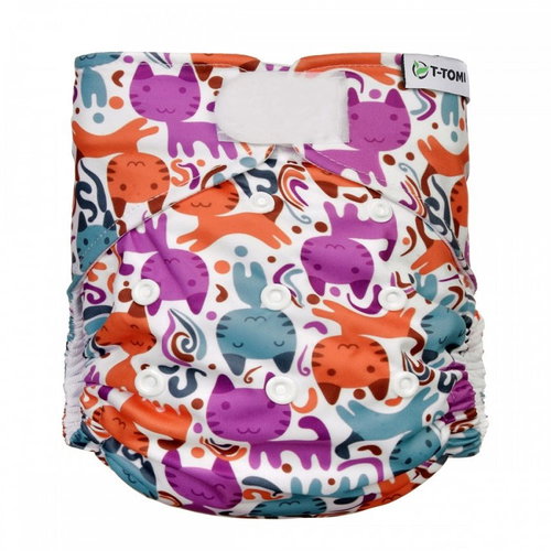 T-TOMI AIO Changing Set Velcro, Cats - Nappies - Main image