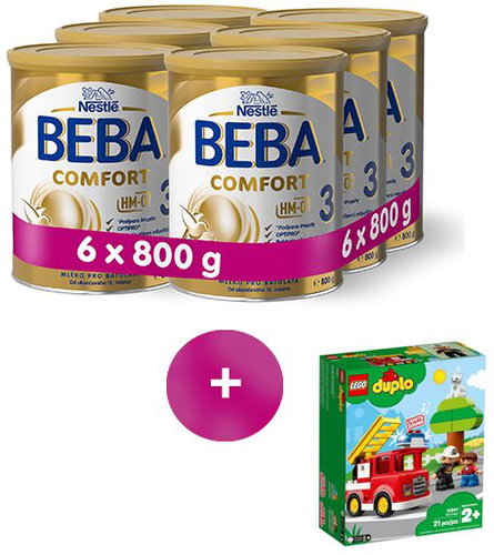 BEBA COMFORT 3 HM-O (6× 800 g) + LEGO Duplo Fire Truck - Baby Formula - Main image