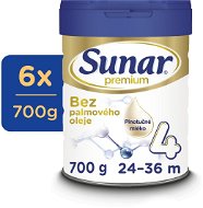 Sunar Premium 4 batolecí mléko, 6× 700 g  - Kojenecké mléko