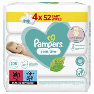 Popsitörlő PAMPERS Sensitive 4× 52 db - Dětské vlhčené ubrousky