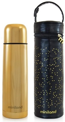 MINILAND DeLuxe Thermos & Thermo Pack Set Gold - Children's Thermos