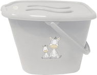 Maltex Nappy Basket Zebra - Grey - Nappy Bin