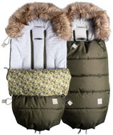 Beztroska Footmuff with Fur, 100cm Khaki - Stroller Footmuff